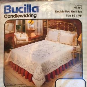 BUCILLA Candlewicking Double Bed Quilt Top 80 x 96. Kit no. 49360